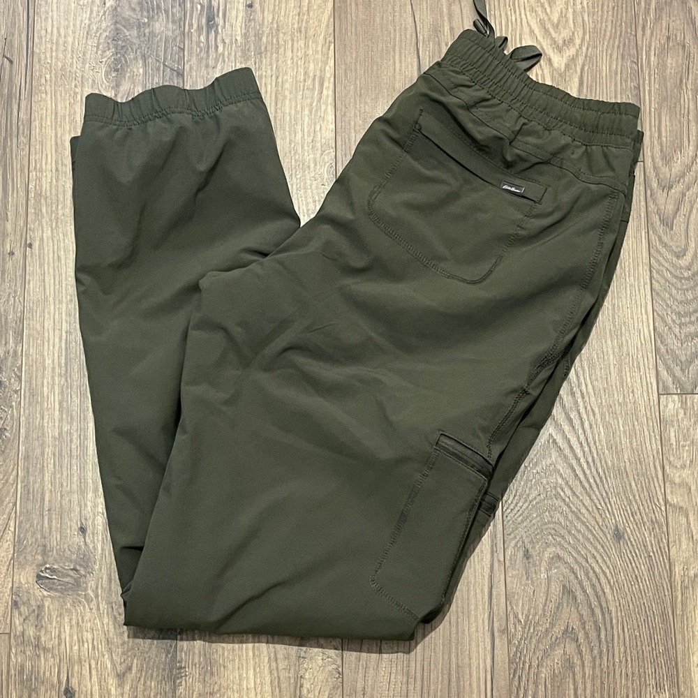 Eddie Bauer Womens Olive Fleece Lined Cargo Joggers Outdoor Pants 29 Inseam